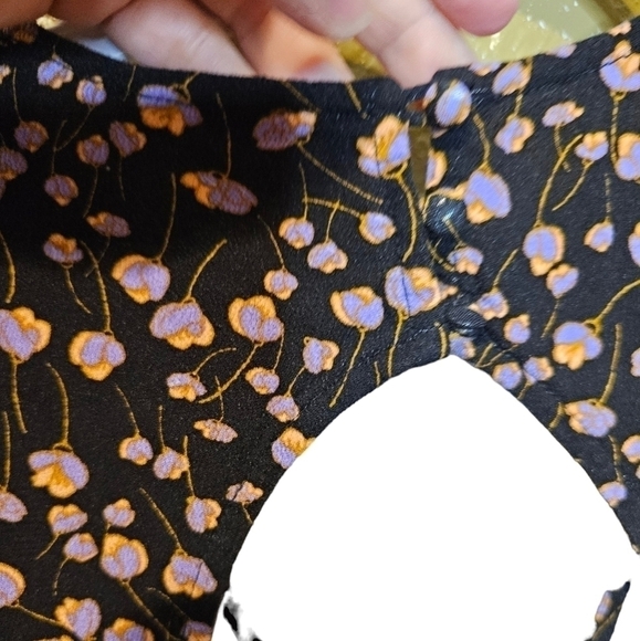 Free people mini dress black with floral pattern open back with buttons size sma - Picture 5 of 5